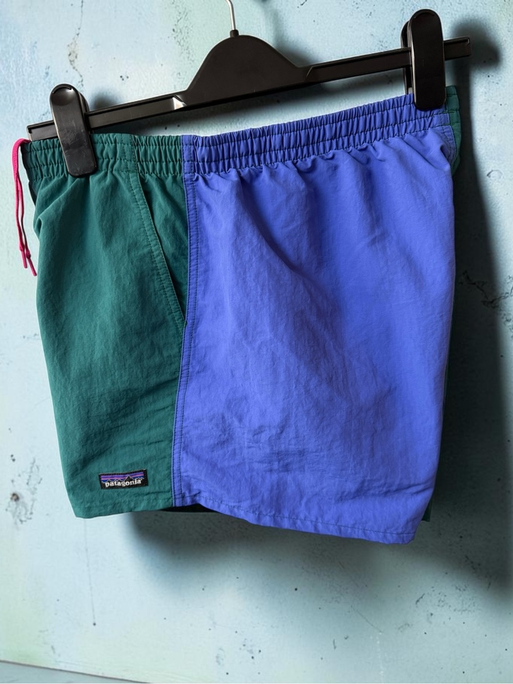 Patagonia Men's Green & Blue Colorblock Athletic Shorts